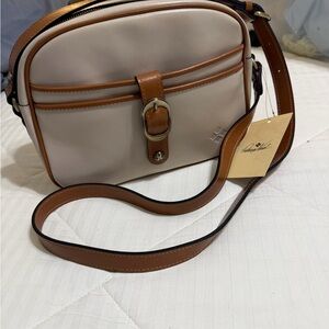 Patricia Nash Cream and Tan Crossbody Bag